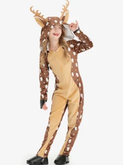 Combinaison Pyjamas Kigurumi Noël À Capuche En Polyester Déguisement Noël