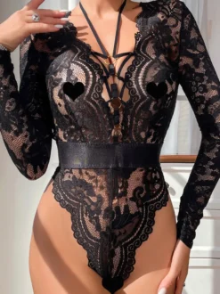 Combinaison sexy en dentelle noire