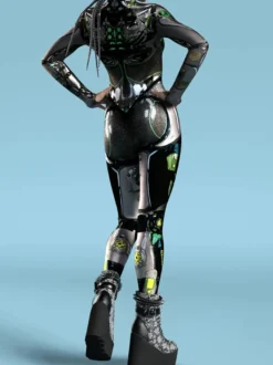 Combinaison sexy pour femme style zentai imprimé robot effet tatouage catsuit sexy