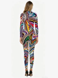 Combinaisons fluo costumes impression numérique 3D combinaisons moulantes phosphorescentes zentai costumes de cosplay d'Halloween combinaisons en lycra spandex zentai