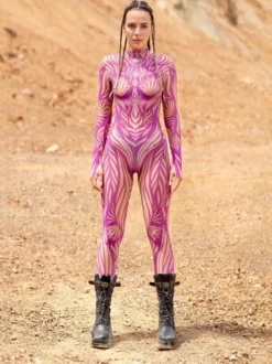 Combinaisons moulantes costumes Zentai body néon costume de cosplay d'Halloween impression numérique 3D body phosphorescent UV Halloween