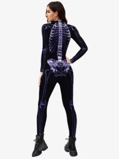Combinaison squelette d'Halloween pour adultes imprimés complets