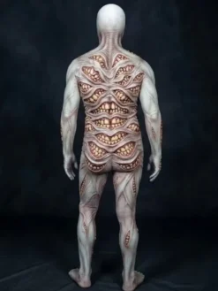 Combinaison squelette pour Halloween impression numérique 3D effet phosphorescent style Zentai costume de cosplay en lycra spandex.