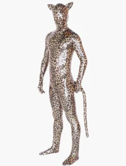 Combinaisons zentai animales Leopard Zentai Déguisements Halloween métallique brillant 2026 Costume d'animal