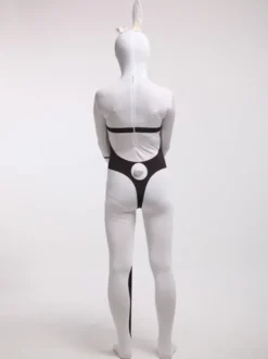 Combinaisons zentai animales Combinaisons Zentai pour adultes Sexy Playboy Bunny Blanc Lycra Spandex Color Block Costumes complets du corps