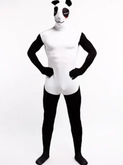 Combinaisons zentai animales Combinaisons Zentai pour adultes Panda Sexy Lycra Spandex Noir Bloc de Couleur Animal Costumes Complets du Corps