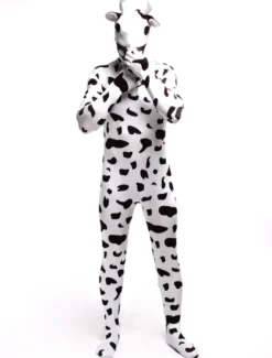Combinaisons zentai animales Toussaint Cosplay Costume de zentai combinaison enveloppé unisexe en lycra spandex multicolore imprimé de Vache Déguisements Halloween