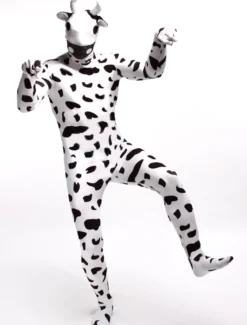 Combinaisons zentai animales Toussaint Cosplay Costume de zentai combinaison enveloppé unisexe en lycra spandex multicolore imprimé de Vache Déguisements Halloween