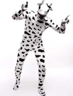 Combinaisons zentai animales Toussaint Cosplay Costume de zentai combinaison enveloppé unisexe en lycra spandex multicolore imprimé de Vache Déguisements Halloween