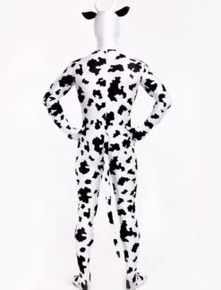 Combinaisons zentai animales Toussaint Cosplay Costume de zentai blanc de Vache motifs d'animaux en lycra spandex enveloppé Déguisements Halloween