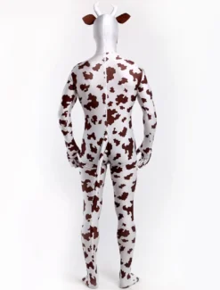 Combinaisons zentai animales Toussaint Cosplay Costume de zentai marron de Vache motifs d'animaux en lycra spandex Déguisements Halloween