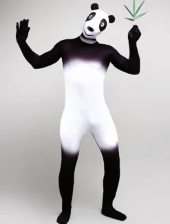 Combinaisons zentai animales Costume de Zentai Panda Noir Bicolore En Forme de Déguisements Halloween