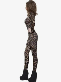 Combinaisons zentai animales Halloween Combinaison zentai sexy à imprimé léopard pour femme