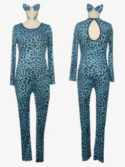 Combinaisons zentai animales Halloween Combinaison zentai sexy à imprimé léopard pour femme