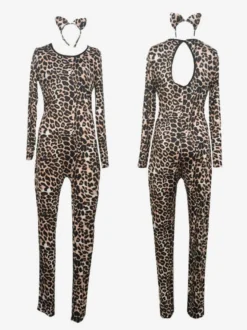 Combinaisons zentai animales Halloween Combinaison zentai sexy à imprimé léopard pour femme