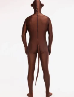 Combinaisons zentai animales Toussaint Cosplay Costume de zentai marron foncé de Singe motifs d'animaux en lycra spandex Déguisements Halloween