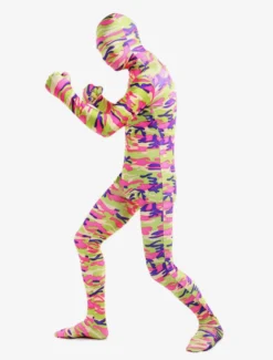 Combinaisons zentai camouflage Costume de zentai enveloppé unisexe en lycra spandex multicolore effet camouflage Déguisements Halloween