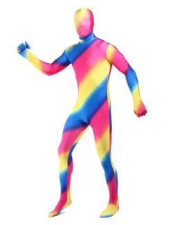 Combinaisons zentai camouflage Costume de zentai populaire combinaison enveloppé unisexe en lycra spandex multicolore avec rayure Déguisements Halloween