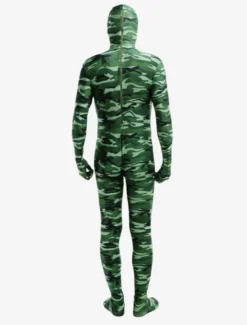 Combinaisons zentai camouflage Costume de zentai enveloppé unisexe en lycra spandex multicolore camouflage vert foncé Déguisements Halloween