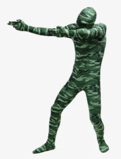 Combinaisons zentai camouflage Costume de zentai enveloppé unisexe en lycra spandex multicolore camouflage vert foncé Déguisements Halloween