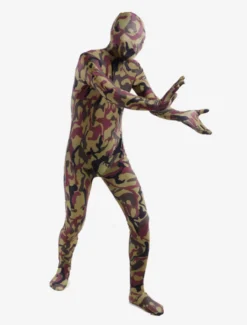 Combinaisons zentai camouflage Costume beau de zentai enveloppé unisexe en lycra spandex multicolore camouflage Déguisements Halloween
