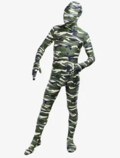 Combinaisons zentai camouflage Costume populaire de zentai enveloppé unisexe en lycra spandex multicolore camouflage Halloween