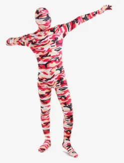 Combinaisons zentai camouflage Costume de zentai multicolore de camouflage enveloppé Déguisements Halloween