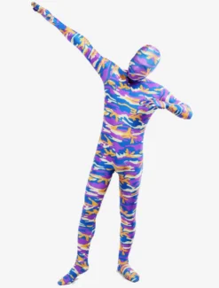 Combinaisons zentai camouflage Costume excellent de zentai enveloppé unisexe en lycra spandex multicolore camouflage Halloween