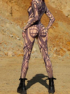 Combinaisons Zentai à motifs Body pour femme motif abstrait imprimé en 3D combinaison moulante sexy