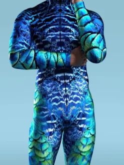 Combinaisons Zentai à motifs Combinaison moulante à imprimé camouflage zèbre Illusion d'optique 3D