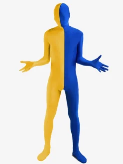 Combinaison unisexe Déguisements Halloween Lycra Spandex Deux tons Zentai Costumes Costumes complets du corps