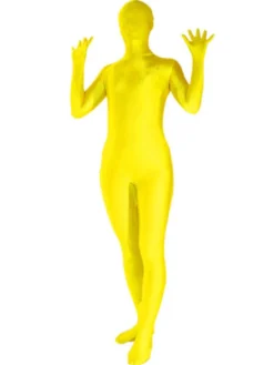 Combinaison Unisexe Intégrale Lycra Zentai Jaune Déguisements Halloween