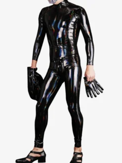 Combinaison Zentai Catsuit Ammonia pour homme Combinaison intégrale en cuir verni