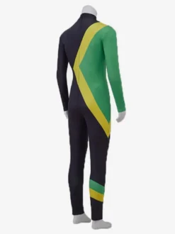 Combinaison Zentai pour homme imprimée en 3D et à blocs de couleur.