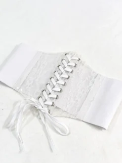 Corset Accessoires Gothique Lolita Blanc Polyester Dentelle Divers