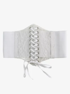 Corset Accessoires Gothique Lolita Blanc Polyester Dentelle Divers