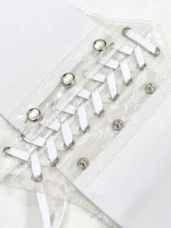 Corset Accessoires Gothique Lolita Blanc Polyester Dentelle Divers
