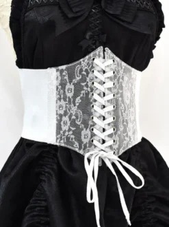 Corset Accessoires Gothique Lolita Blanc Polyester Dentelle Divers