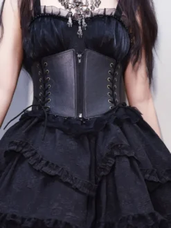 Corset Accessoires Gothique Lolita Noir Lacets Polyester