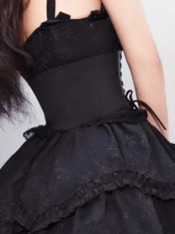 Corset Accessoires Gothique Lolita Noir Lacets Polyester