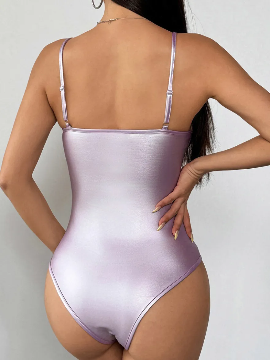 Corset argenté chic sans manches à bretelles et décolleté ajusté tops à sequins