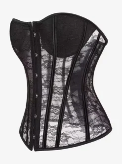 Corset bustier en dentelle transparente sans bretelles 2 couleurs