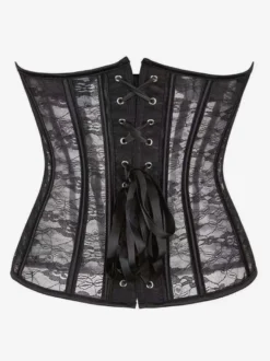 Corset bustier en dentelle transparente sans bretelles 2 couleurs