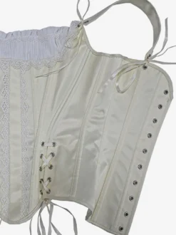 Corset à fines bretelles en satin dos en dentelle gaine amincissante vintage