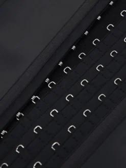 Corset noir sans bretelles pour femme avec boutons sur le devant