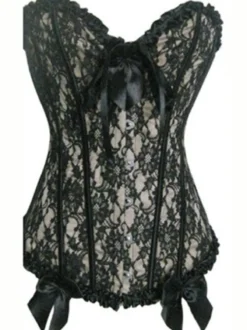 Corset sein couvrant en satin avec noeud et lacets
