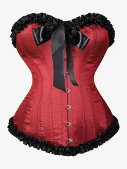 Corsets pour femmes Bordeaux Underbust Lacets Cascade Volants Quotidien Décontracté Chic Bustier