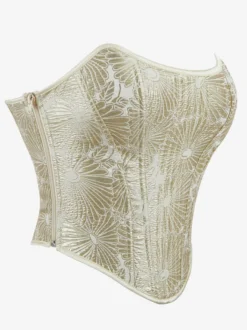 Corsets pour femmes dorées Corset chic à bandage dans le dos avec baleines