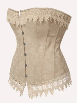 Corset vintage en dentelle polyester pour femme