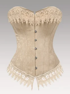 Corset vintage en dentelle polyester pour femme